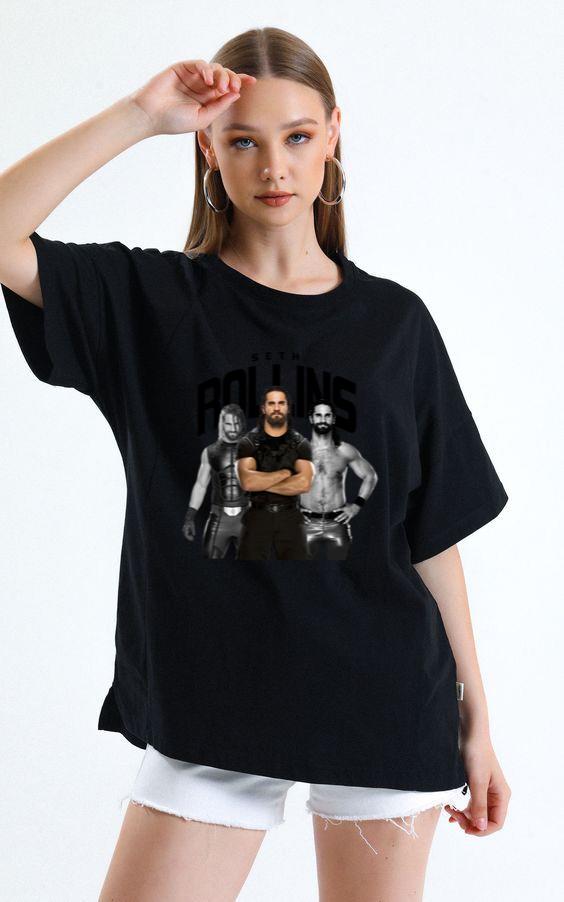 Seth Rollins Wrestling WWE Superstar Black T-Shirt Burn It, for men \u0026 women, up to size 5XL